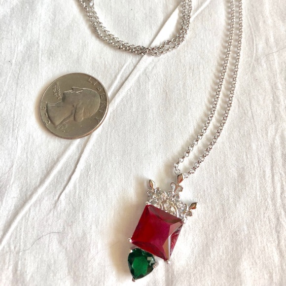 Ruby and Emerald Spinel Pendant - Picture 2 of 7